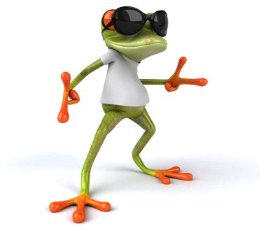 Kurbağa beyaz t gömlek