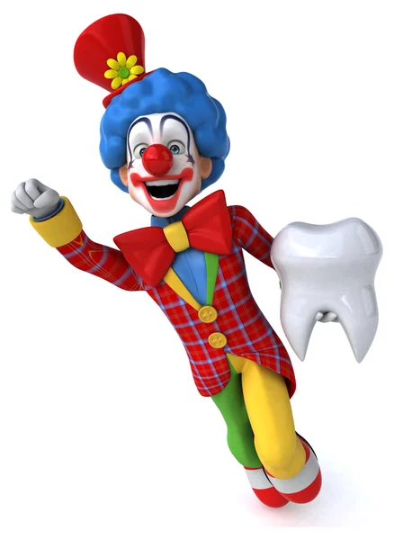 Fun clown with tooth — Stock Photo, Image