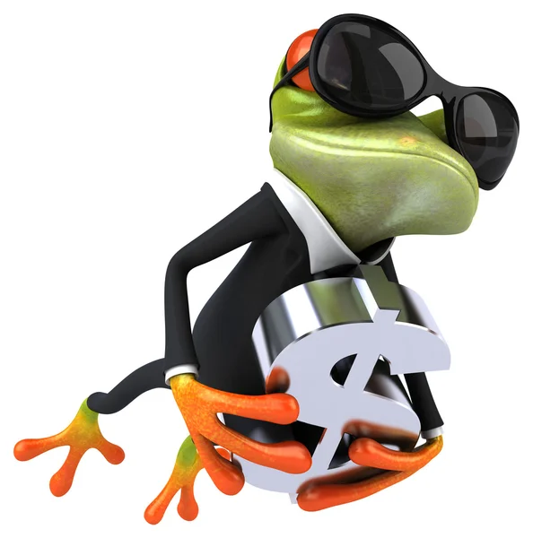 Fun frog with dollar sign — Stock Photo, Image