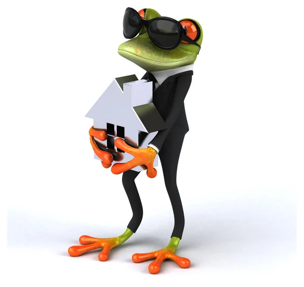 有趣的卡通青蛙 — 图库照片