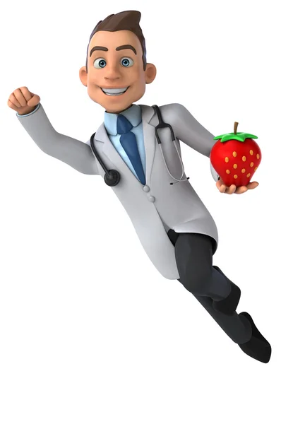 Médico de desenhos animados divertido — Fotografia de Stock