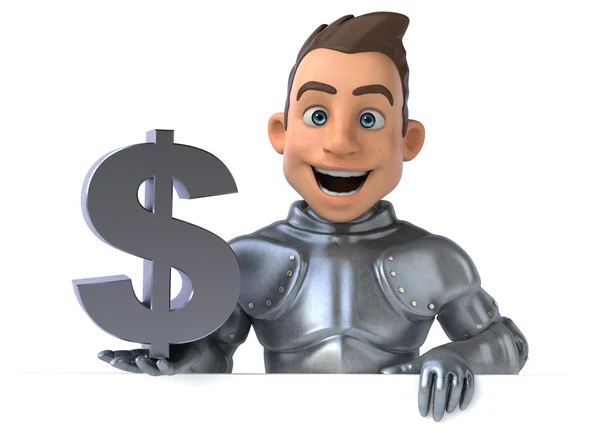 Leuk ridder met dollarteken — Stockfoto