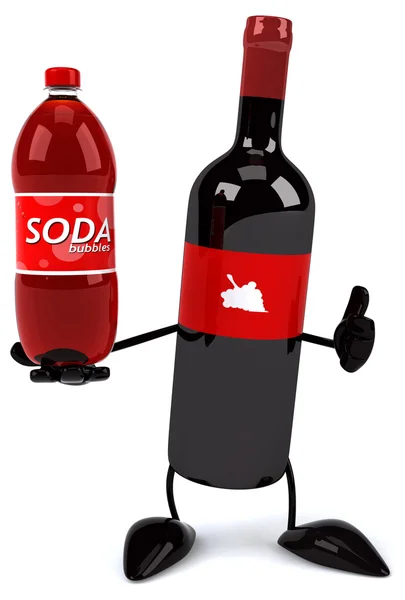Botella de dibujos animados de vino — Foto de Stock