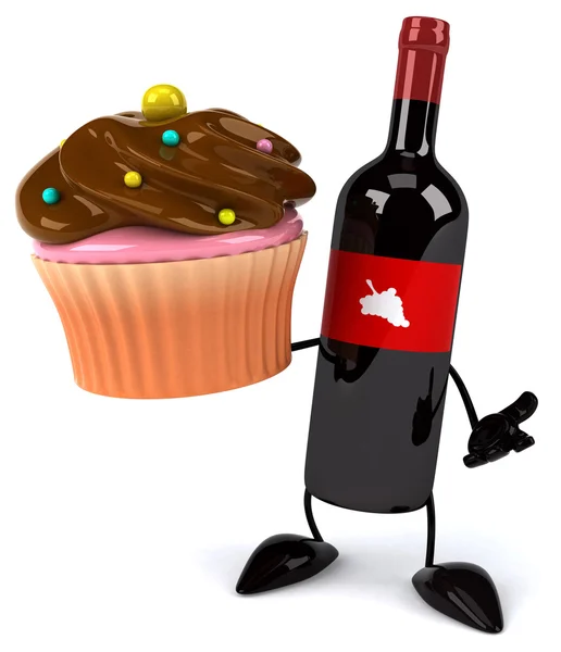 Cartoon bottle of Wine — Stock Photo, Image