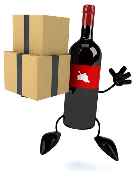 Cartoon bottle of Wine — Stock Photo, Image