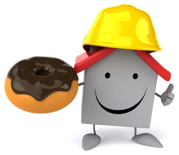 Leuk huis met donut — Stockfoto