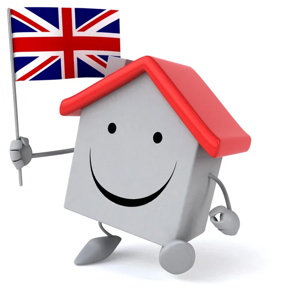 Fun house with British flag — Stock Photo, Image