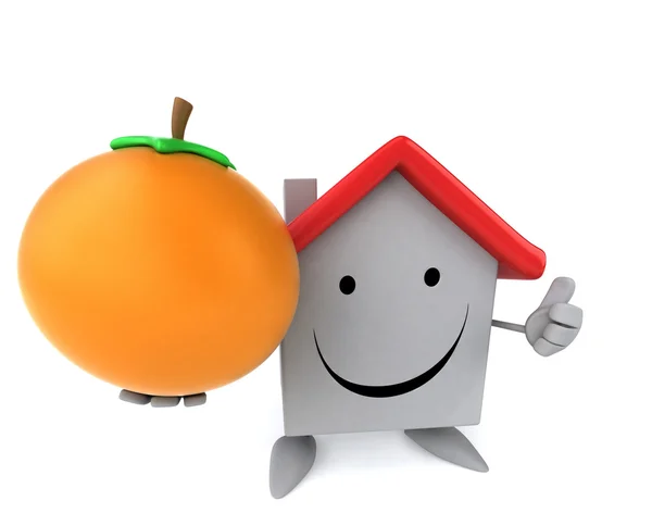 Fun House mit einer Orange — Stockfoto