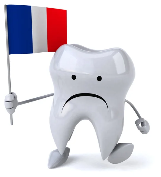 Fun tooth with flag of France — Stock Photo, Image