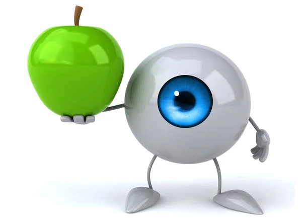 Leuk oog met apple — Stockfoto