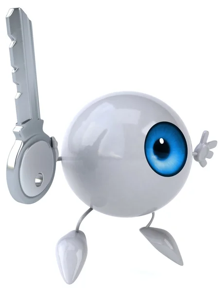 Fun cartoon eye with key — Stock Photo, Image