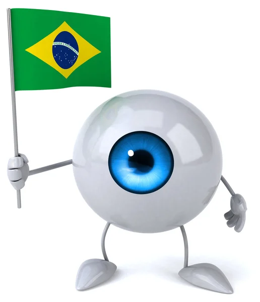 Fun cartoon eye with flag — Stock Photo, Image