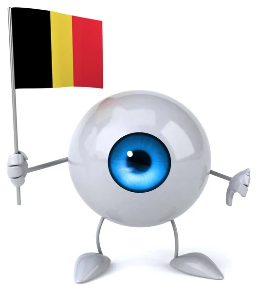 Fun cartoon eye with flag — Stock Photo, Image