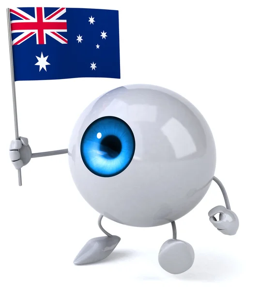 Fun cartoon eye with flag — Stock Photo, Image