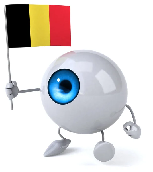 Fun cartoon eye with flag — Stock Photo, Image