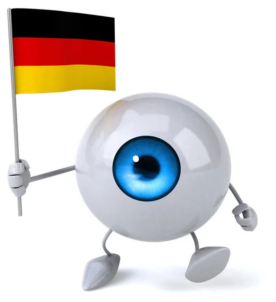 Fun cartoon eye with flag — Stock Photo, Image