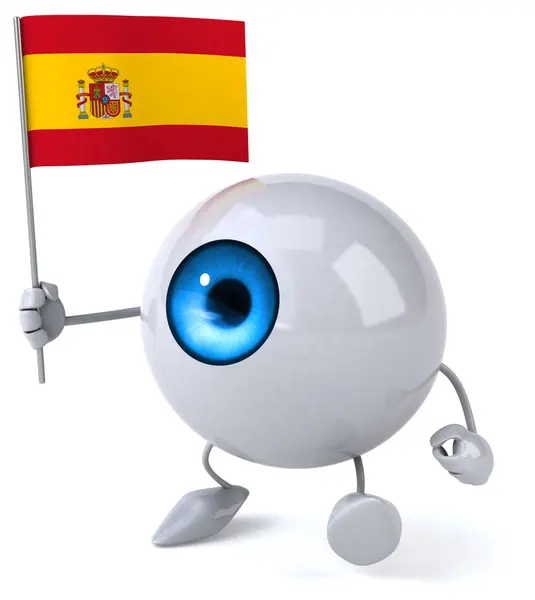 Fun cartoon eye with flag — Stock Photo, Image