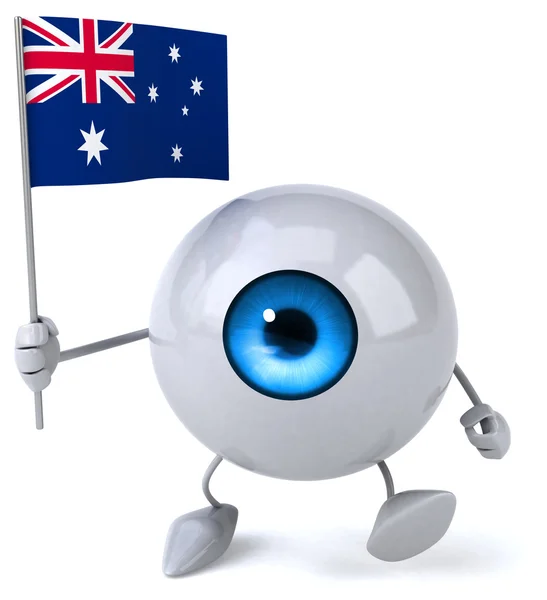 Fun cartoon eye with flag — Stock Photo, Image