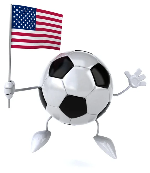 Bola sepak bola dengan bendera — Stok Foto