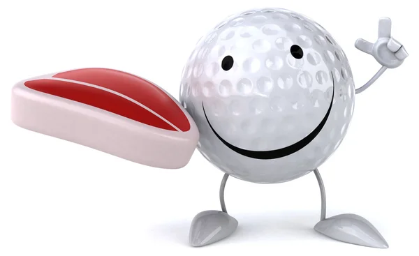 Golfball mit Steak — Stockfoto