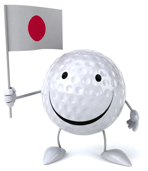 Balle de golf avec drapeau — Photo