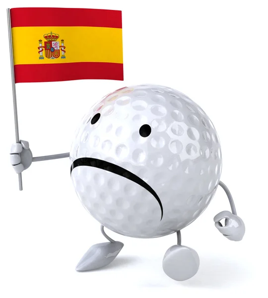 Bola de golfe com bandeira — Fotografia de Stock