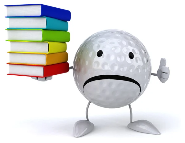 Golfball mit Büchern — Stockfoto