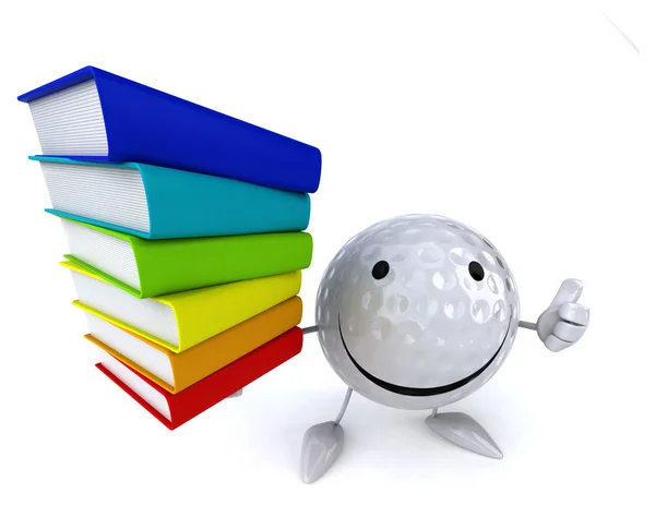 Palla da golf con libri — Foto Stock