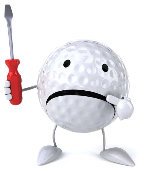 Golfball mit Schraubenzieher — Stockfoto