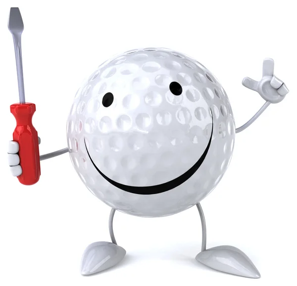 Golf ball with screwdriver — Stock Photo, Image