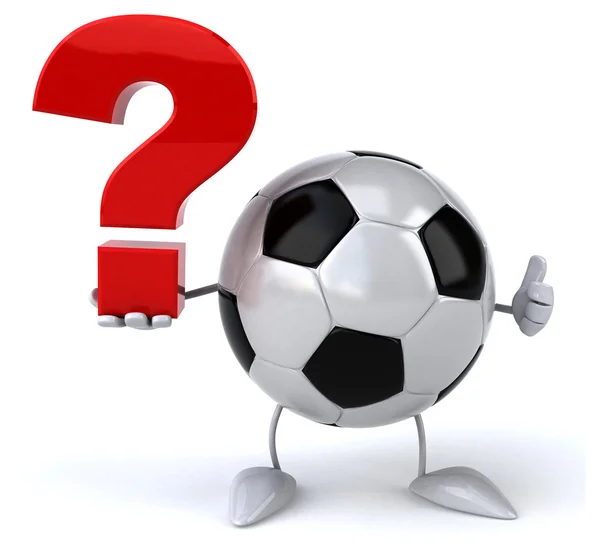 Футбольний м'яч з позначкою питання — стокове фото