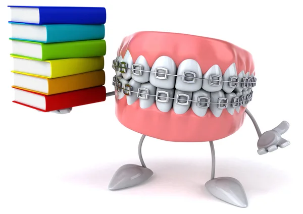 Denti divertenti con libri — Foto Stock