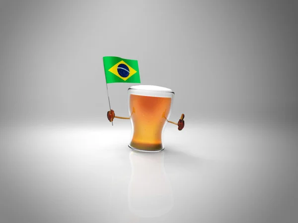 Bayrak ile eğlenceli bira — Stok fotoğraf