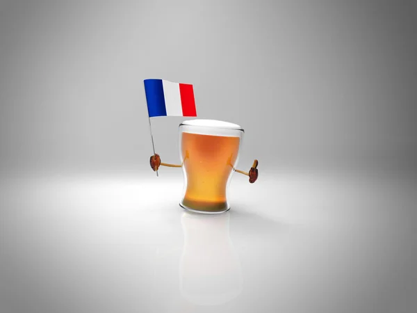 Fun beer with flag — Stock Photo, Image