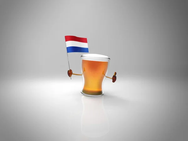 Fun beer with flag — Stock Photo, Image