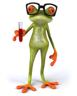 Aşı ile eğlenceli çizgi film kurbağa