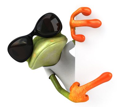 Kurbağa beyaz t gömlek