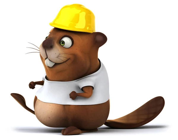 Beaver in white t-shirt — Stock Photo, Image