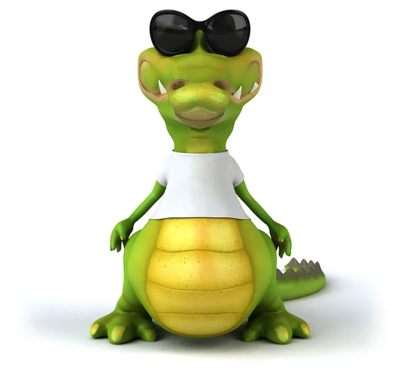 Crocodilo com uma camiseta branca — Fotografia de Stock