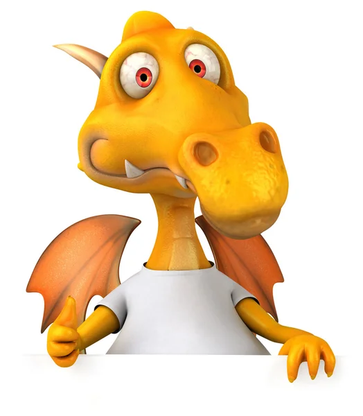 Dragon with a white tshirt — Stock Photo, Image