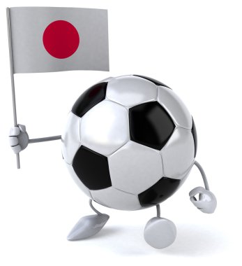 çizgi film futbol topu bayrak ile