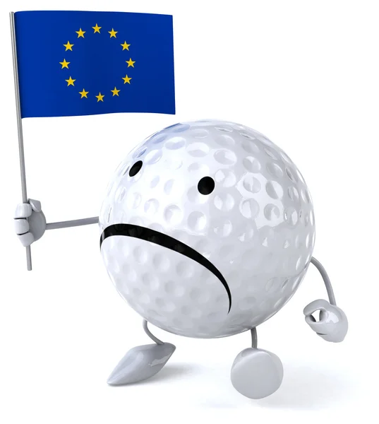 Divertida bola de golfe desenhos animados — Fotografia de Stock