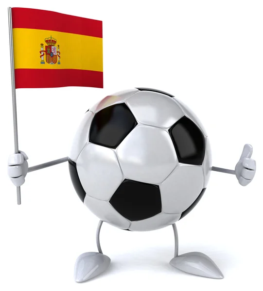 Cartoon Football ball with flag — Stock Photo, Image