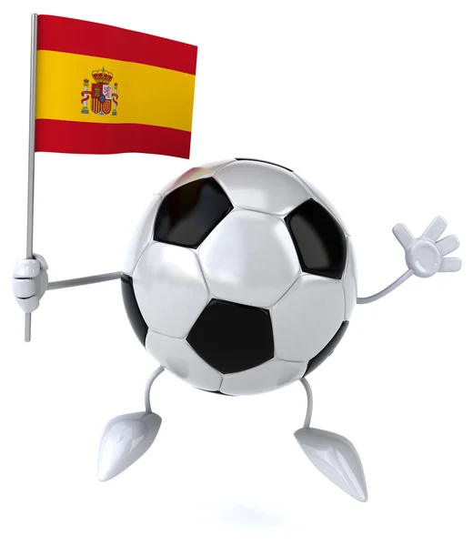 Cartoon Football ball with flag — Stock Photo, Image