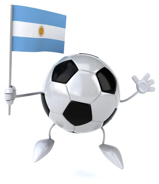 Cartoon Bola de futebol com bandeira — Fotografia de Stock