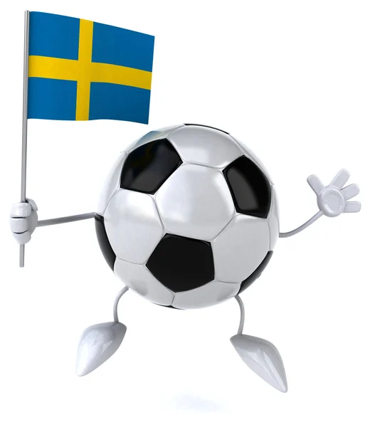 Çizgi film futbol topu bayrak ile — Stok fotoğraf
