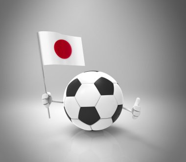 çizgi film futbol topu bayrak ile