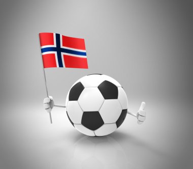 çizgi film futbol topu bayrak ile