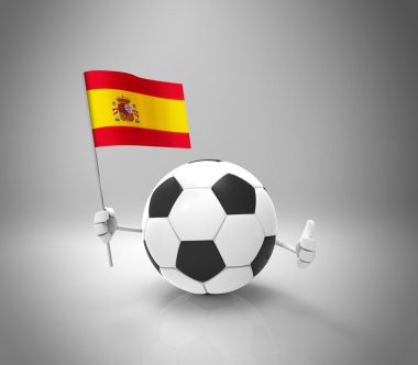 çizgi film futbol topu bayrak ile