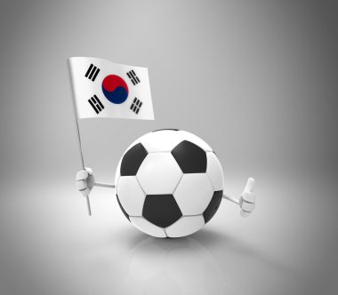 çizgi film futbol topu bayrak ile